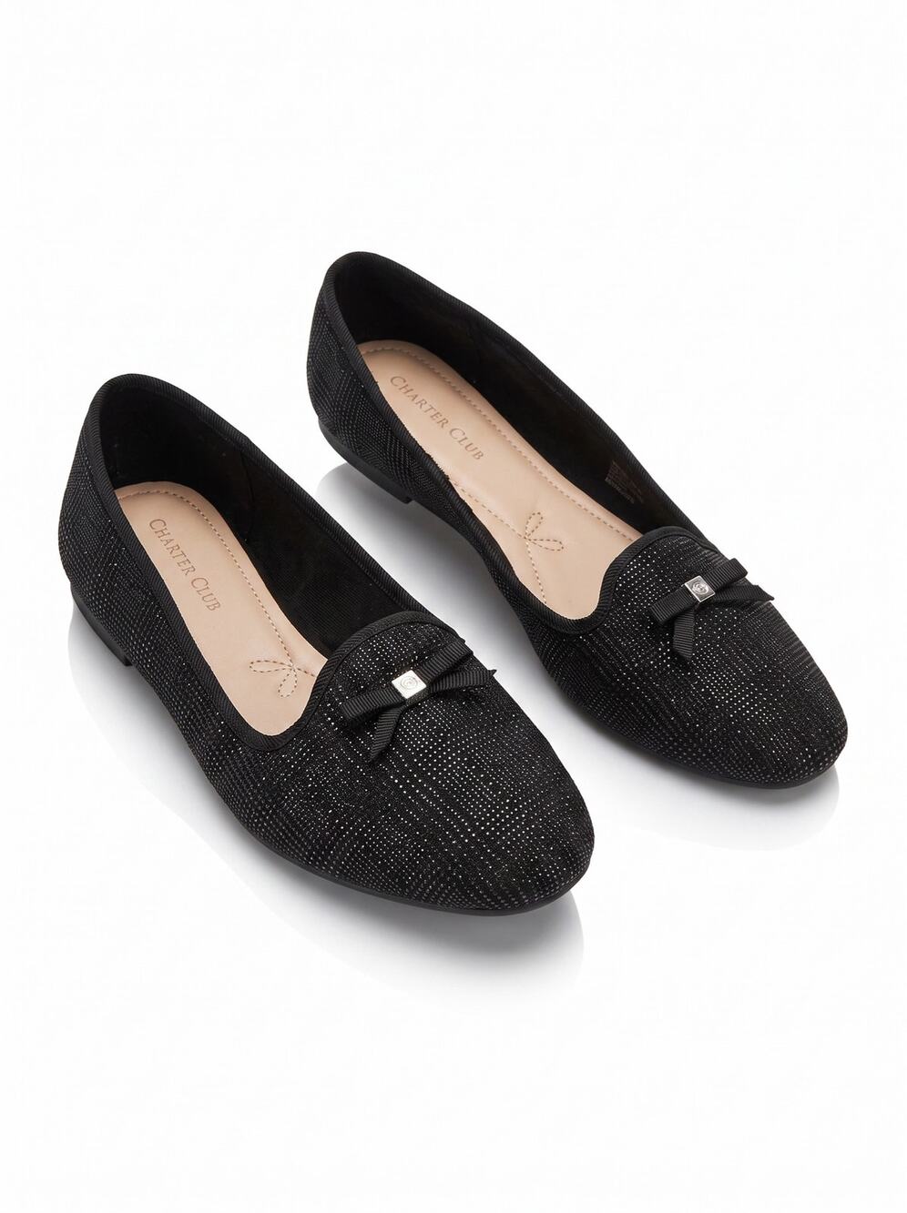Charter Club Women’s 8 Black Kiimii Slip-On Loafer Preppy Flat Ballet Shoe